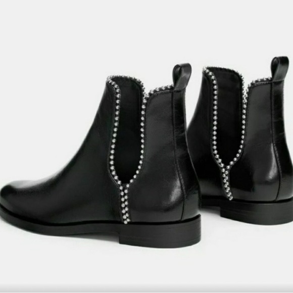 Zara Black Studded Boots - Picture 2 of 7